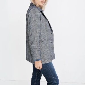 Madewell Dorset Blazer in Navy Glen Plaid Size S